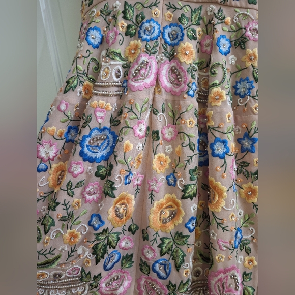 Needle & Thread fully beaded embroidered floral sleeveless shift mini dress 2 - Picture 11 of 13